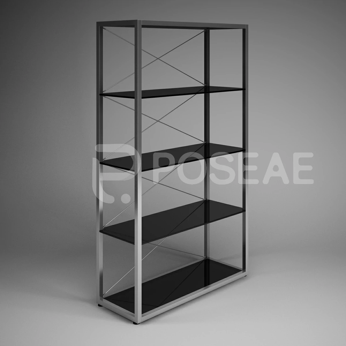 【3D模型】工业风四层展示柜-PoseAe