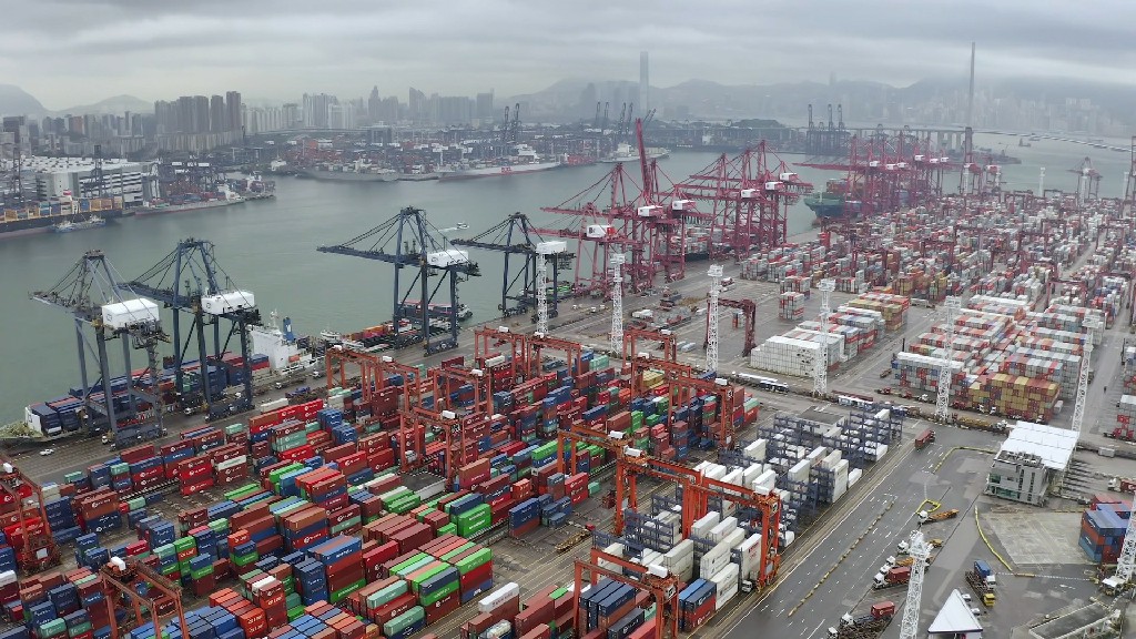 【实拍视频】集装箱港口鸟瞰航拍视频03-PoseAe