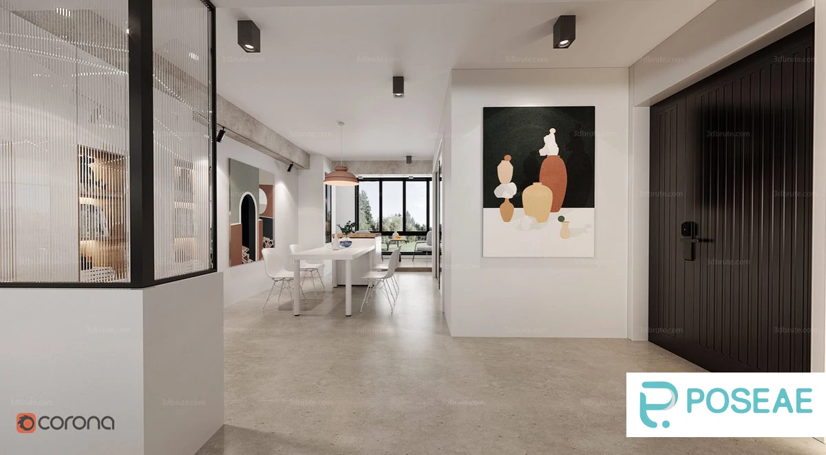 图片[2]-【3D模型】现代简约风办公空间3DMAX 模型-PoseAe视频创意库