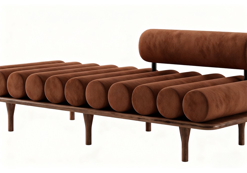 【3D模型】棕色圆柱创意沙发 3D 模型-PoseAe