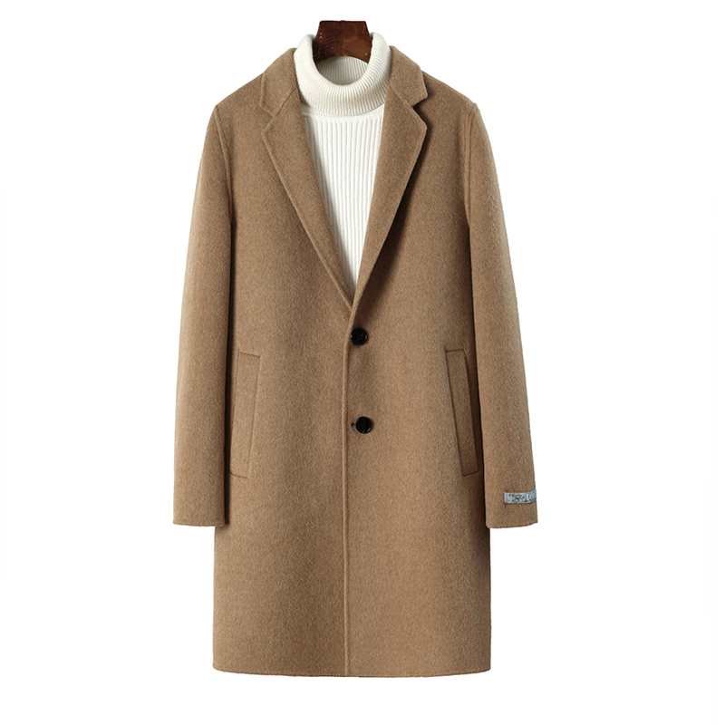Albaka Double-sided Cashmere Coat Men with Long Double-sided Wool Twin Business High-end Middle-aged Men's Costumes