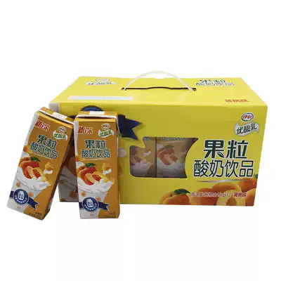 Yili fruit grain yogurt yellow peach flavor 245g * 12 boxes of tiyili yogurt drink fruit flavor milk
