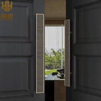 Brief glass gate handle New Chinese imitation antique bronze high-end hotel ballroom Push-pull Solid Wood Door Handle Customised