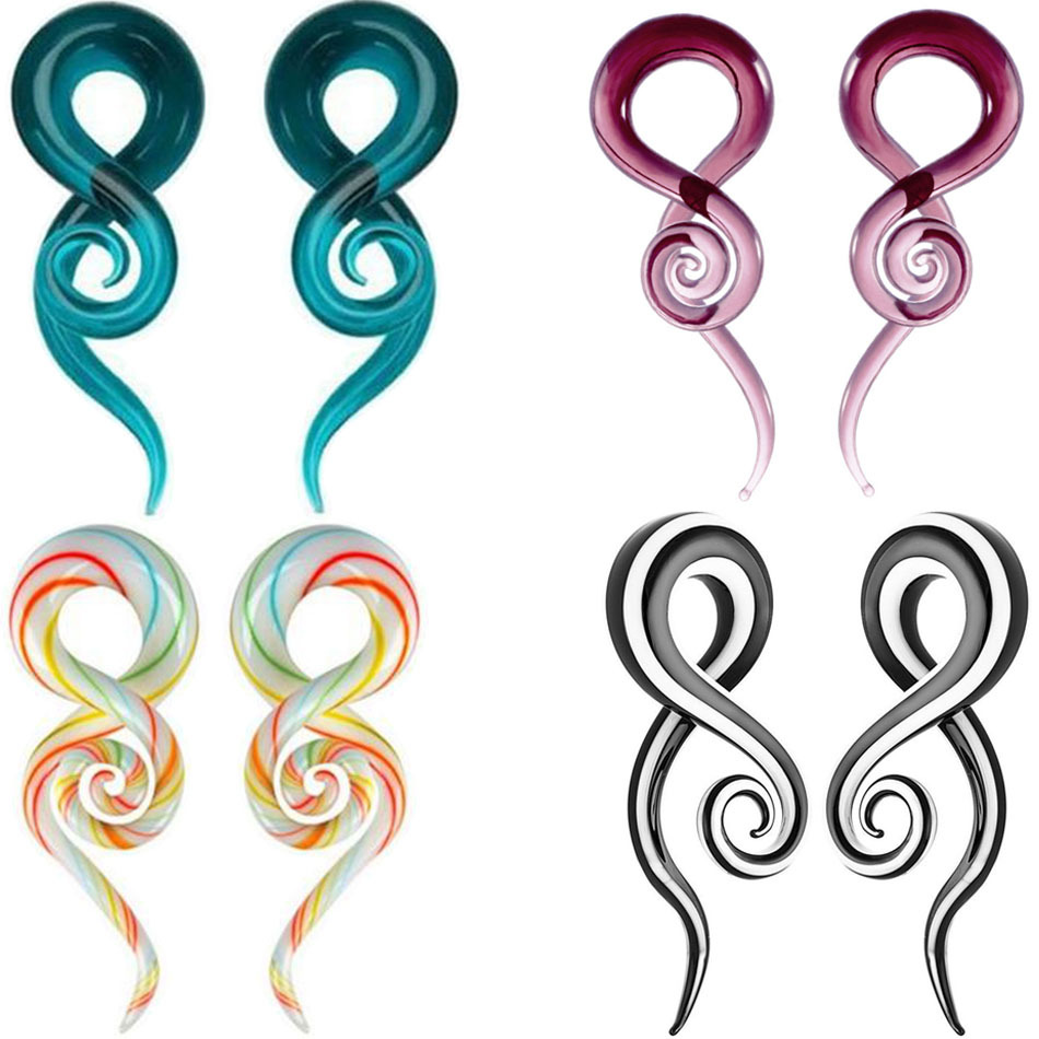 Glass ear expander snail spiral ear expander body piercing jewelry Europe and America