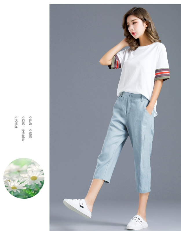 Quần cotton lụa tơ tằm nữ cắt cúp quần 2019 quần nữ mùa hè mới - Quần Harem quần bò nữ đẹp