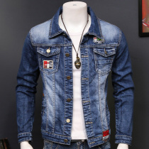 Summer thin denim jacket mens slim denim jacket mens 2021 spring and autumn new Korean denim trend