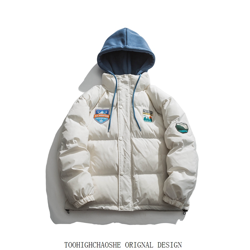 Fake two-piece cotton outburst Tampon Cotton Padded Jacket Women Design Sensation Little Korean Ensemble Oversize Tide Cotton Clothes to overcome male