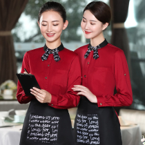 Staff clothes shirts long sleeve autumn dining hot pot shop bar printed shirt custom