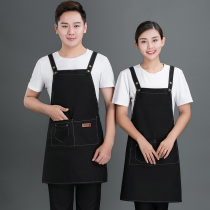 Canvas apron custom logo printing coffee shop men and women Korean version of fashion home kitchen barber shop overalls