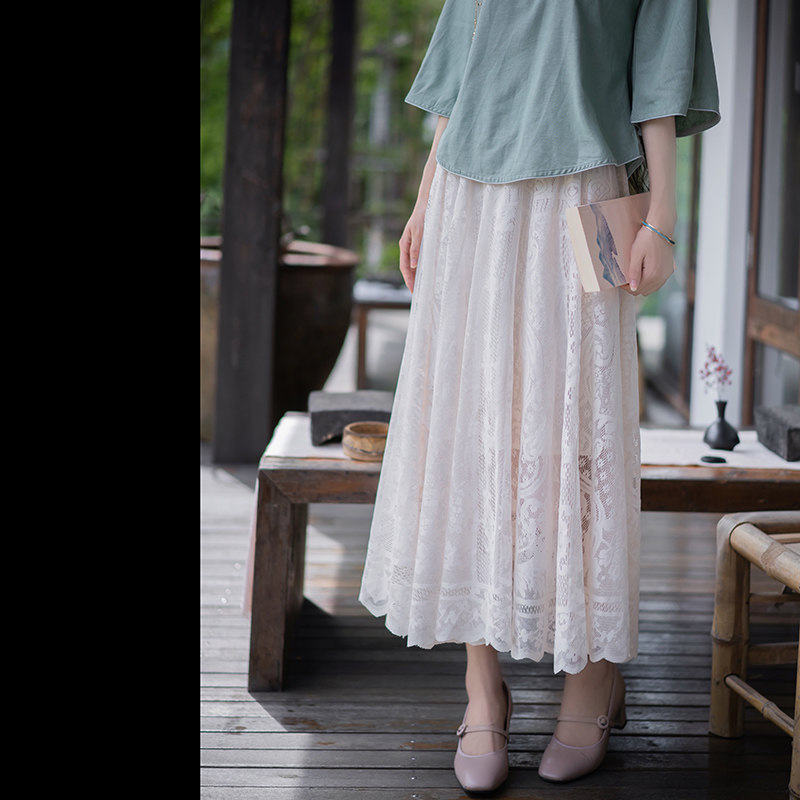 Xiaomi original)Qing Ying )Babi-lace fairy embroidery blouse embroidery skirt BQ24