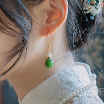 Xiao Gongzi Original Natural Freshwater Pearl Dried Blue Earrings Earrings Elegant Elegant Accessories E32