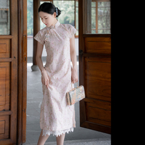 Xiaogongzi original) Qinglian) retro Chinese style Republic of China style young short small fresh cheongsam dress QP126