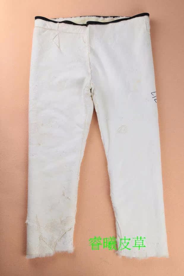 Quần len da trung và già da cừu Quần da nam một quần da cừu cỡ lớn quần cashmere dày mùa đông quần da nam đen bóng