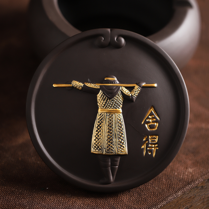 Violet arenaceous Monkey King creative ashtray home sitting room office sun wukong was with cover cigarette ceramic move