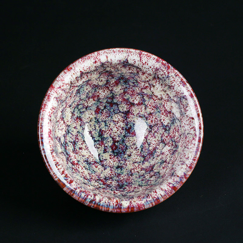 Tea is Yang up single glass ceramic cups large sample Tea cup kung fu Tea set temmoku build masters cup bowl
