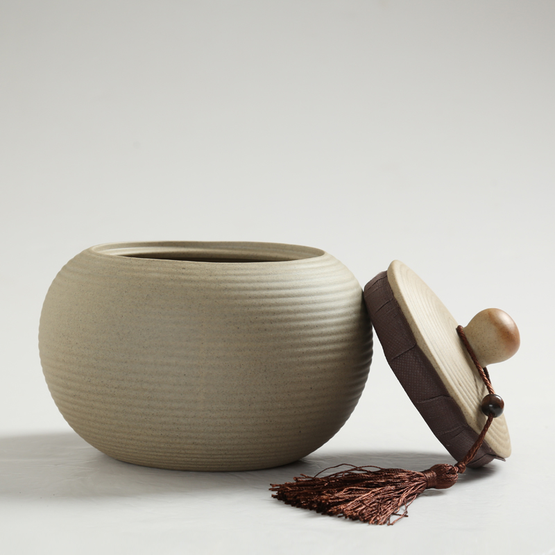 Is Yang large coarse pottery ceramic pu 'er tea pot pot brother wake receives your up tea packaging storage jar
