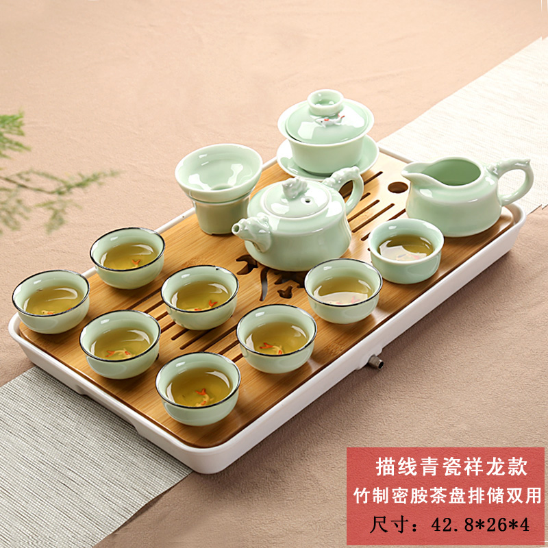 Are young tea set suits for your up household contracted ceramic purple sand tea pot of a complete set of bamboo cups of tea