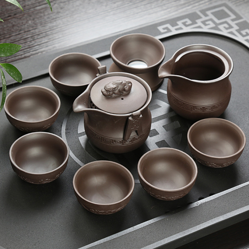 Is Yang, yixing purple sand kung fu tea set household teapot to restore ancient ways chinaware small tea cups of a complete set of office