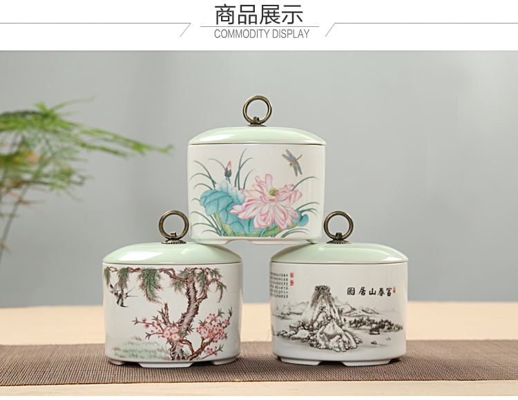 Is Yang large ceramic seal can wake tea caddy fixings tea warehouse storage POTS of tea box white porcelain bales tea pot