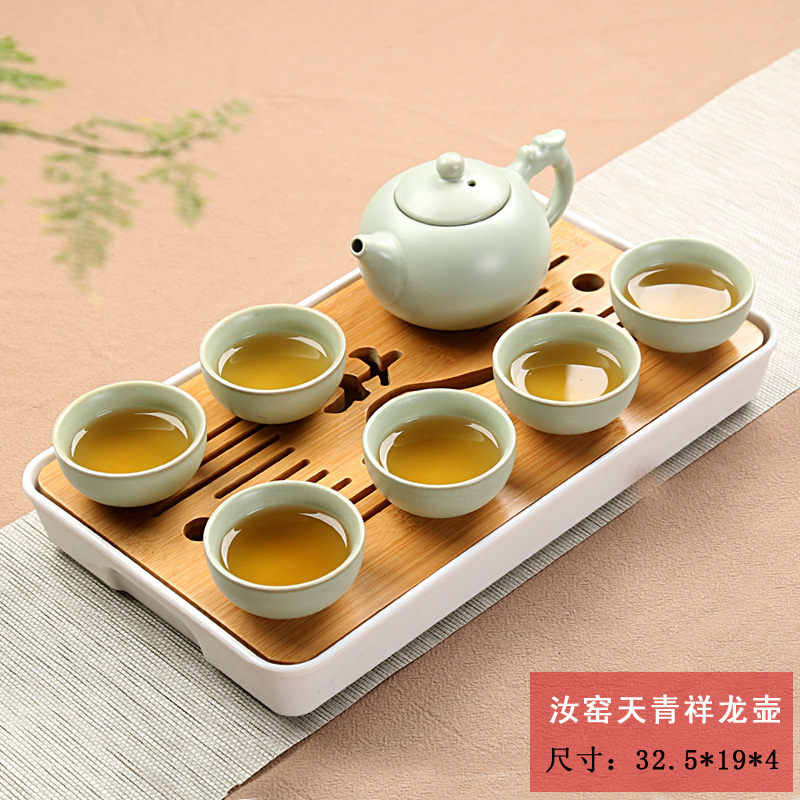 Are young tea set suits for your up household contracted ceramic purple sand tea pot of a complete set of bamboo cups of tea