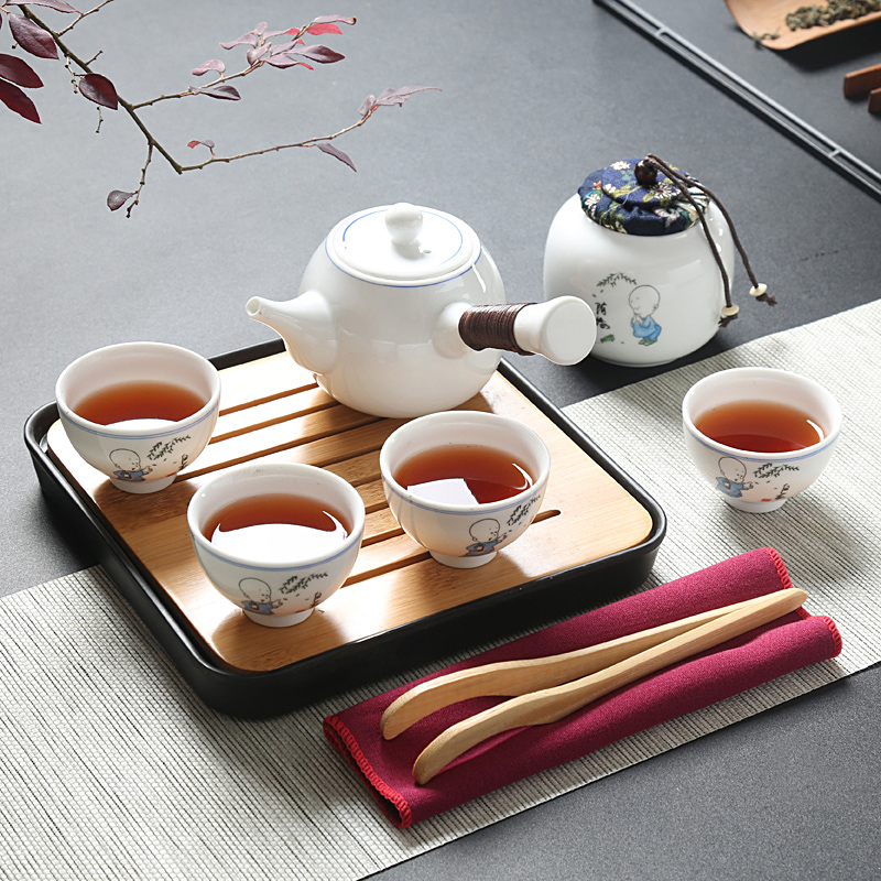 Travel is Yang ceramic tea set small bamboo tea mini home tea tray was kung fu tea set dry suits for on sale