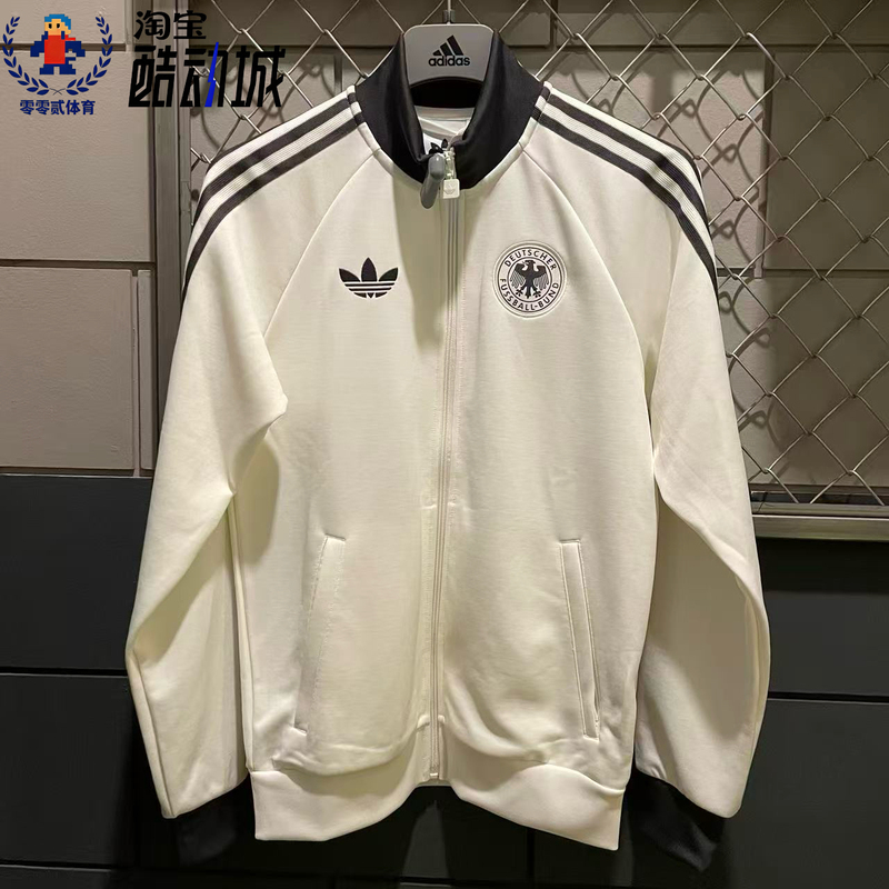 Adidas Official Store Authentic German Team Retro Football Casual Culture High-Neck Jacket Kg5096