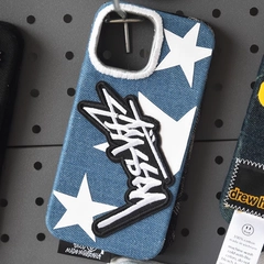 Stussy case — Stussy Denim White Stars Trendy Fashionable iPhone Case for iPhone 17, 16, 15, 14 and 13