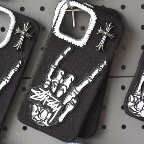 Skeleton Hand Chrome Cross Rock iPhone Case for iPhone 17, 16, 15, 14 and 13