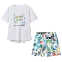 FILAx Pompidou Center FILA Childrens Sports Suit 2024 Autumn New Girls and Older Children T-shirts and Pants