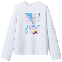 FILA vêtements pour enfants hauts dépissage de sport pour enfants 2024 été nouveau style T-shirts tricotés à manches longues pour enfants moyens et grands