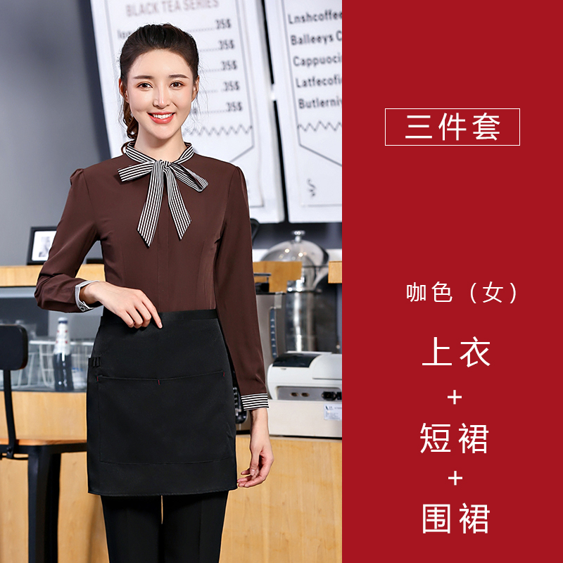 Khách sạn cáp treo tiếp viên nữ của nhà hàng ăn uống cafe Si nhà hàng nam giới và phụ nữ mùa hè workclothes quán cà phê ngắn tay