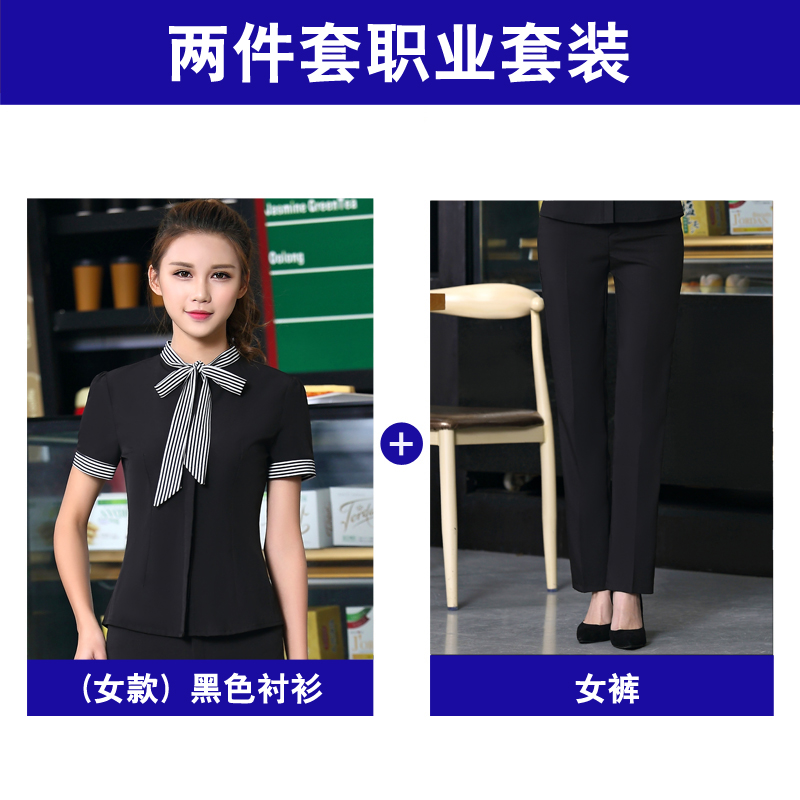 Khách sạn cáp treo tiếp viên nữ của nhà hàng ăn uống cafe Si nhà hàng nam giới và phụ nữ mùa hè workclothes quán cà phê ngắn tay