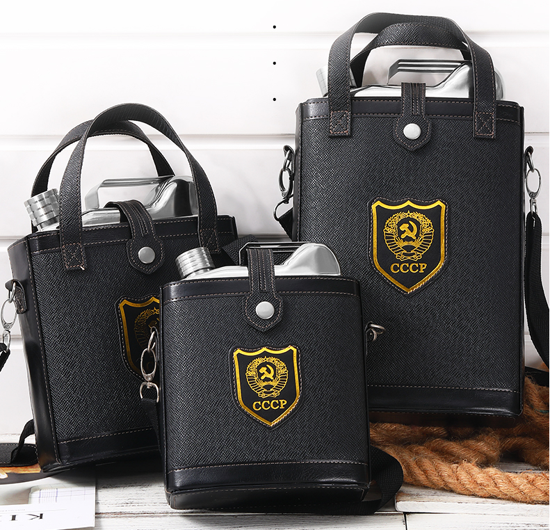 High-grade German imported 304 stainless steel outdoor portable wine bottle large-capacity 3 catties 5 catties wine set oil barrel