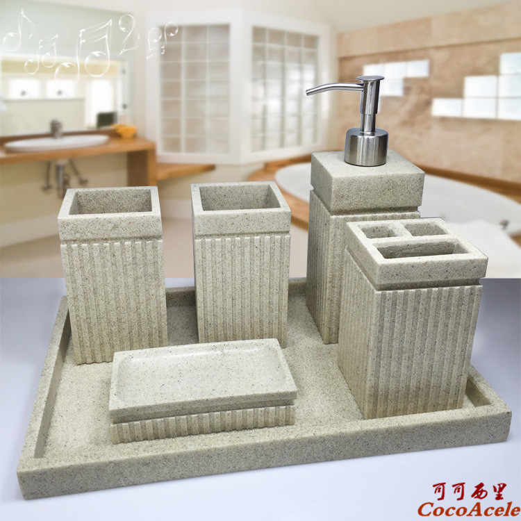Resin European-style Minimalist Hotel Lovers Make-up Room Bath Room Supplies Creative Bathroom Five Pieces Sets Wash Suit Kit