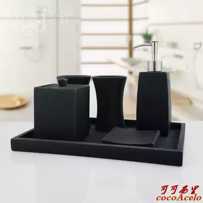 European-style simple toothware bathroom five-piece set Creative toiletries and brushing cup set Hotel bathroom powder room supplies
