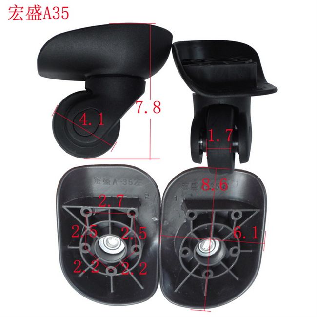 Trường hợp bánh xe phổ quát a35 hành lý câm bánh xe bánh xe phụ kiện hành lý hộp liên quan đến hành lý phụ kiện túi xách handmade
