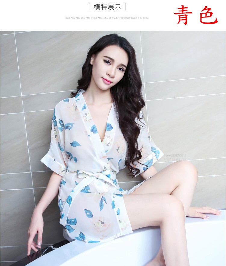Áo voan mỏng hoa cô gái ngọt ngào mùa hè Đồ ngủ gợi cảm có thể mặc bên ngoài cực kỳ quyến rũ quần áo bộ thu đông nữ đẹp