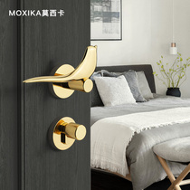 Door Lock Home Universal Door Handle Interior Golden Light Lavish Bedroom Door Lock Wood Door Lock Room Magnetic muted