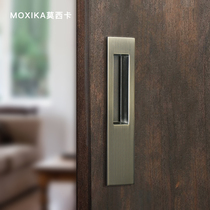 Mosika moving door handle push-pull wooden door invisible handle black handle wardrobe embedded in embedded dark handle