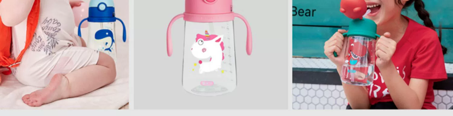 Cup gấu gấu trẻ em cup sippy cup bé mẫu giáo thả về nhà học sinh chai nước mùa hè dễ thương hoạt hình cốc - Tách