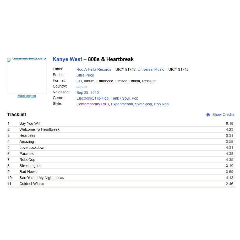 Ограниченный выпуск Kanye West KANYE Kanye West, Король хип-хопа и рэпа, R Новая подлинная CD