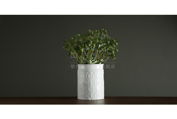 I and contracted white ceramic flower arranging flower implement soft furnishing articles sitting room adornment fashion lines series cylinder vase