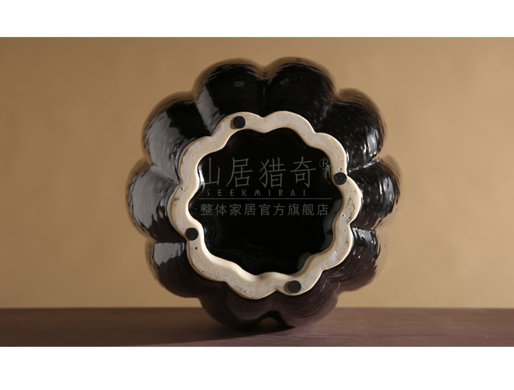 Large ceramic vase furnishing articles household act the role ofing is tasted modern Chinese flower arranging flowers sitting room pumpkin stripe pottery vase