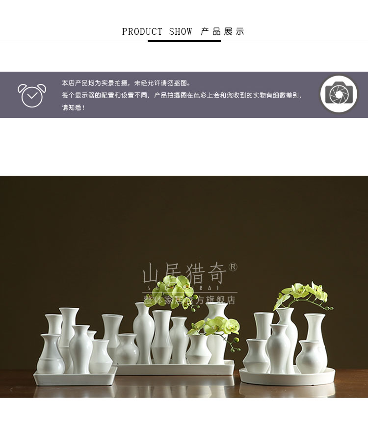 The Nordic ins small white is pure and fresh and ceramic vase mesa adornment tray was creative art flower arranging flower vase