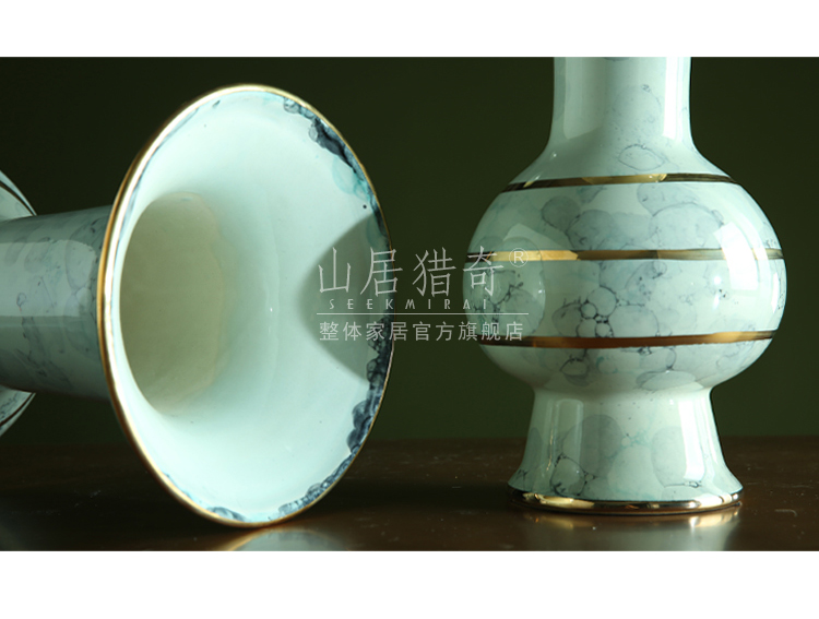 American light see colour up ceramic flower vases modern Chinese style key-2 luxury soft outfit TV ark, the table decoration flowers