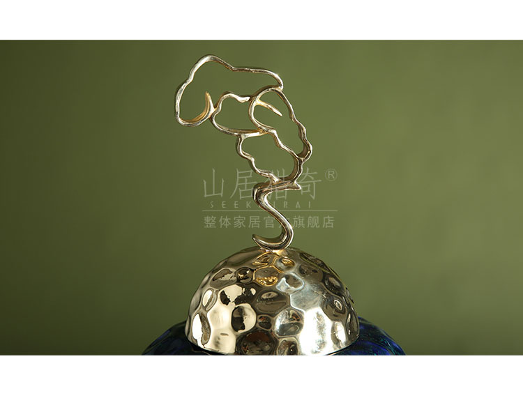 Zen of new Chinese style household soft adornment example room sitting room porch decorate as the metal ceramic lucky cloud cover