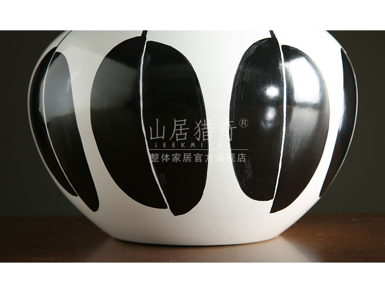 Modern European household ceramics Jane black and white vase furnishing articles sitting room TV cabinet table decoration creative flower arranging flowers