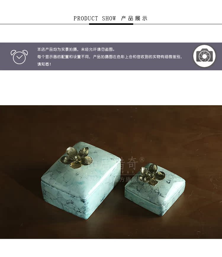 Nordic household ceramics decorated copper flower jewelry box would receive box example room dresser furnishing articles