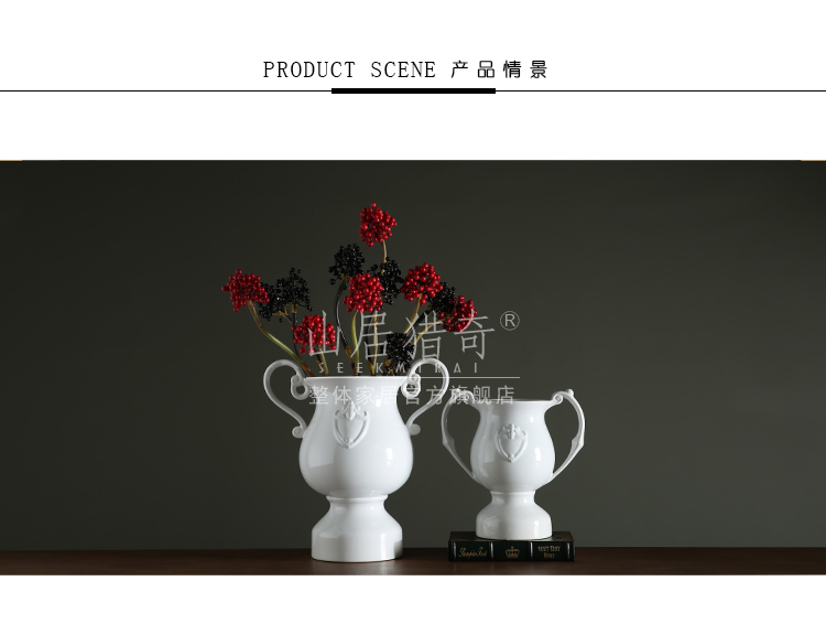 Example room sitting room creative flower arranging device ou shifang decorative vase trophy type restoring ancient ways ears old ceramic vase