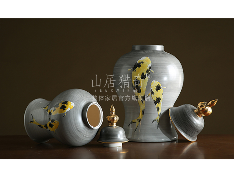 The sitting room porch ark, furnishing articles between example Chinese style household adornment general hand - made ceramic jar of large storage tank